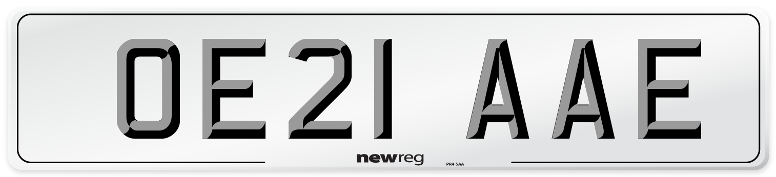 OE21 AAE Number Plate from New Reg